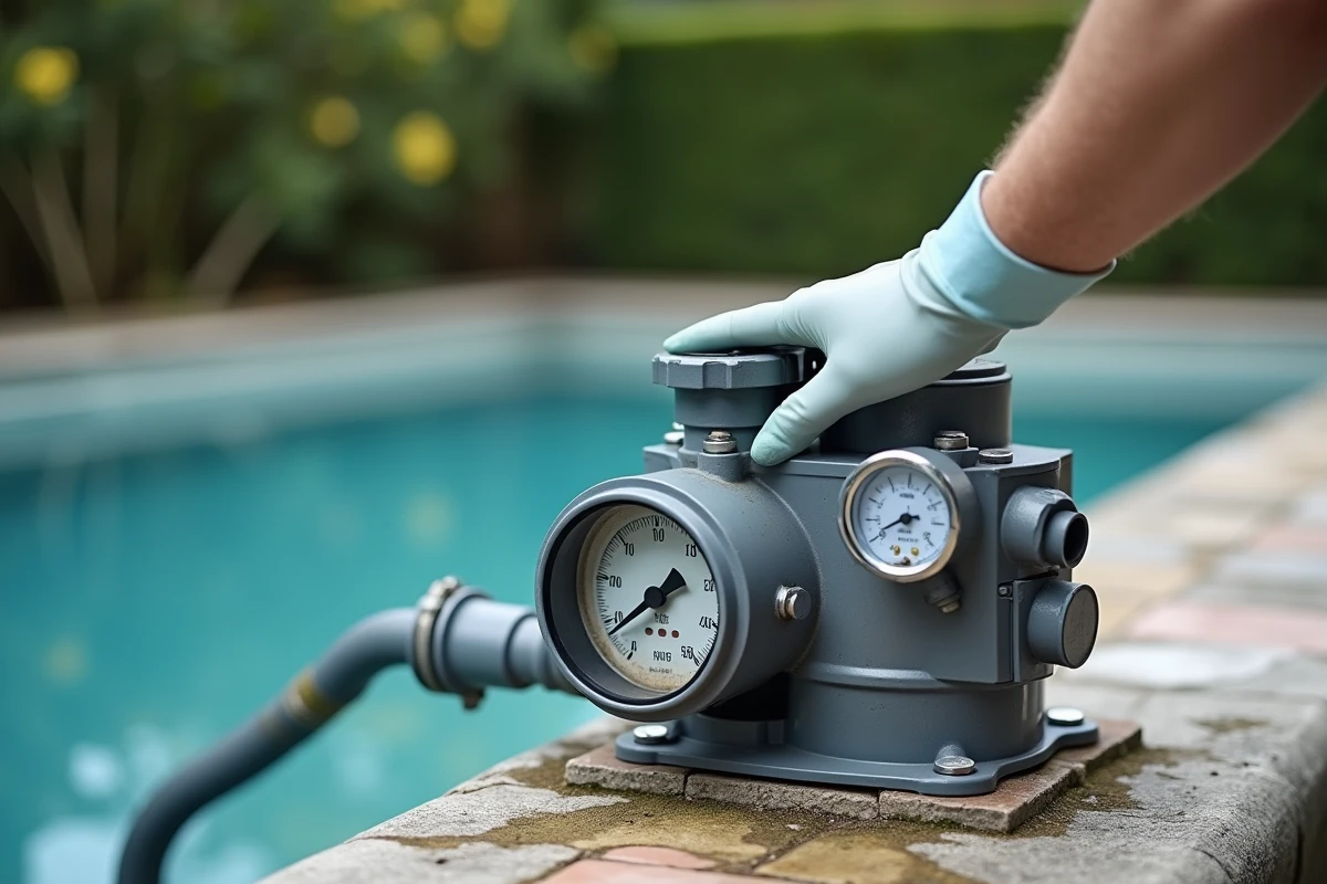 Remise en marche de la pompe et du système de filtration d'une piscine en début de saison printanière