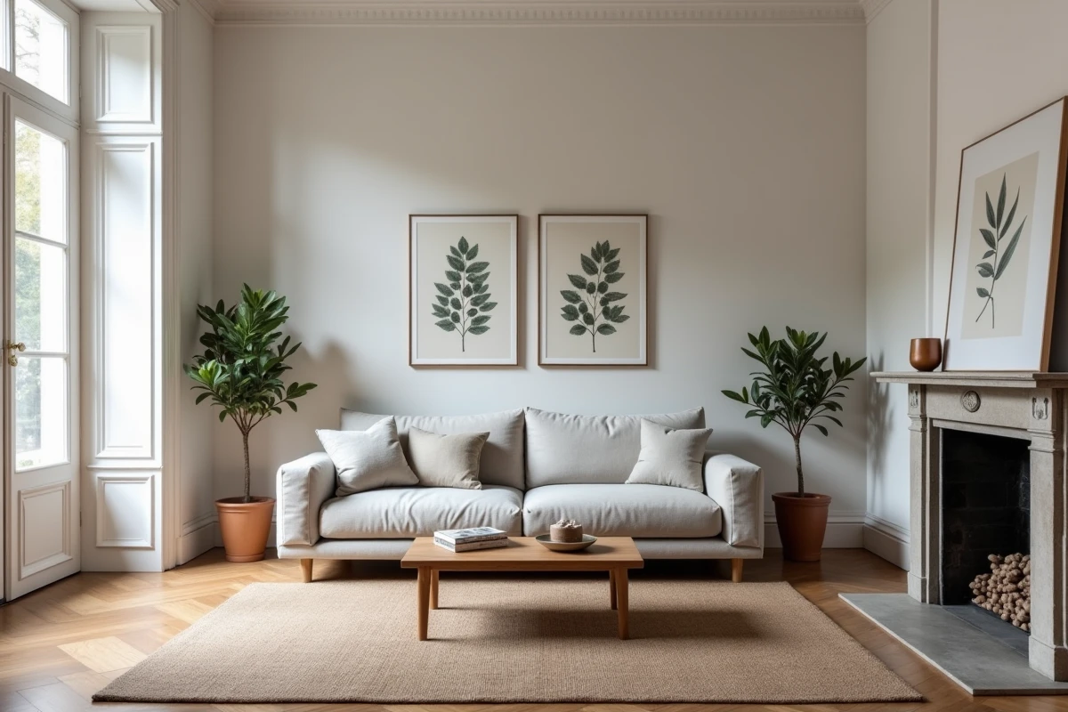 Salon rénové et décoré avec soin dans une maison lilloise, valorisant le bien immobilier avant sa mise en vente grâce à un home staging professionnel